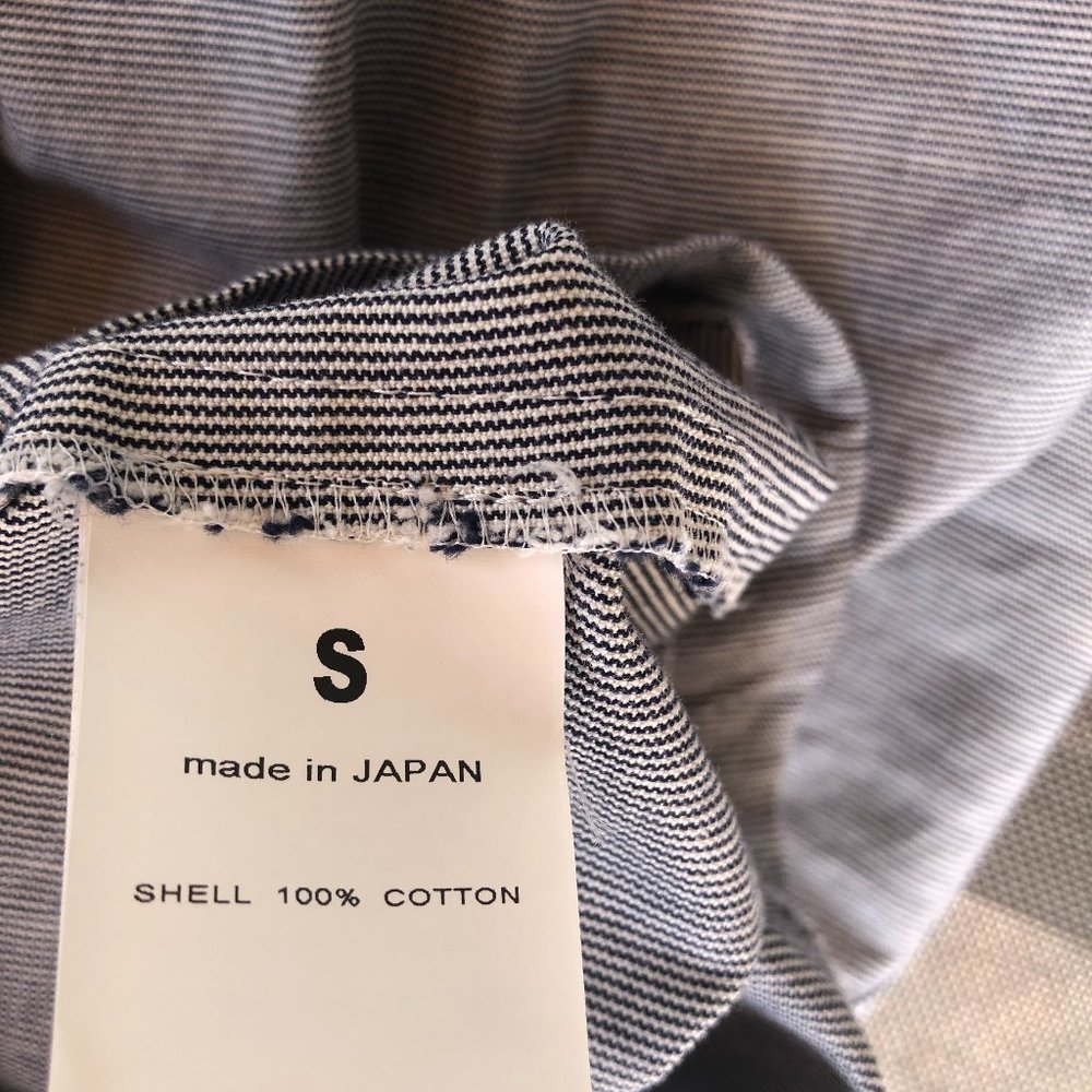 Chimala Racerback Tank, Japanese textured cotton, thin stripes blue and white - Picture 7 of 8